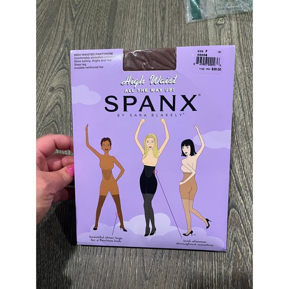 NWT SPANX Womens High-Waisted Pantyhose Shaper Sheer Leg Shapewear Cocoa Size F
